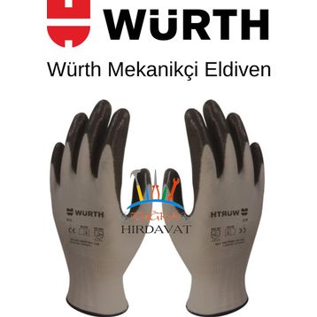 Würth 9 Siyah İş Güvenliği Mekanikçi Eldiveni