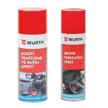 Würth Motor Temizleyici+Araç Kokpit Temizleme ve Bakım Spreyi