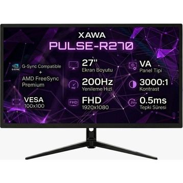 Xawa Pulse-R270 27 inç 200Hz 0.5ms Gaming FHD VA Gaming Monitör