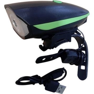 XBYC 6163 USB Işıklı Siyah Yeşil Bisiklet Korna