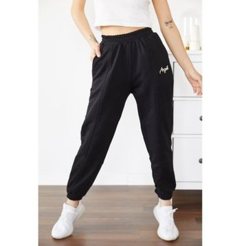 Xhan 0YXK8-43765-02 Siyah Angel İşlemeli Kadın Eşofman Altı