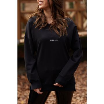 Xhan 9KXK8-41670-02 Siyah Brooklyn Basklı Kadın Sweatshirt