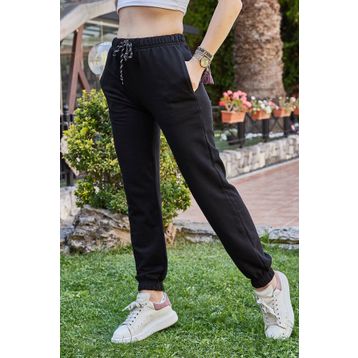 Xhan 9KXK8-42256-02 Siyah Beli Lastikli Kadın Eşofman Altı