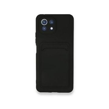 Xiaomi Mi 11 Kelvin Kartvizitli Silikon - Siyah Cep Telefonu Kılıfı