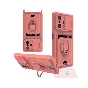 Xiaomi Mi 11T Pro Zuma Kartvizitli Yüzüklü Silikon Pembe Kılıf