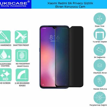 Xiaomi Redmi 8A Ekran Koruyucu Uyumlu Kırılmaz Cam