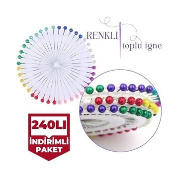 Xnews 240 Adet Renkli Başlı Toplu İğne
