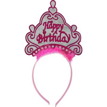 Xnews Happy Birthday Neon Pembe Renk 24x15 cm Doğum Günü Tacı