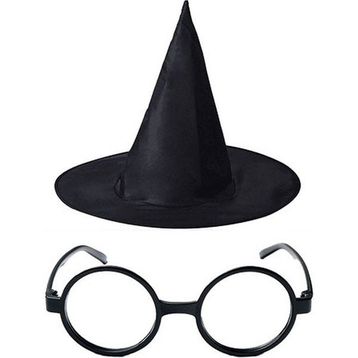 Xnews Harry Potter Büyücü Şapkası ve Harry Potter Siyah Renk Büyücü Gözlüğü