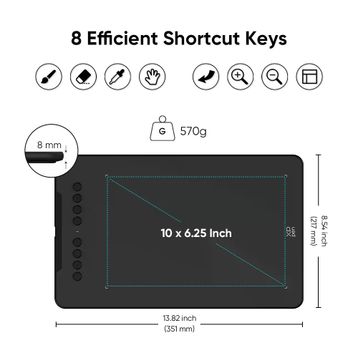 XP-Pen Deco 01 V3 10 x 6.25 inç Siyah Grafik Çizim Tableti