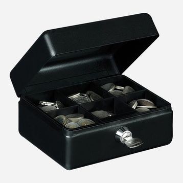 Yale 15x11.5x8 cm Küçük Boy Taşınabilir Siyah Mekanik Bozuk Para Kasası