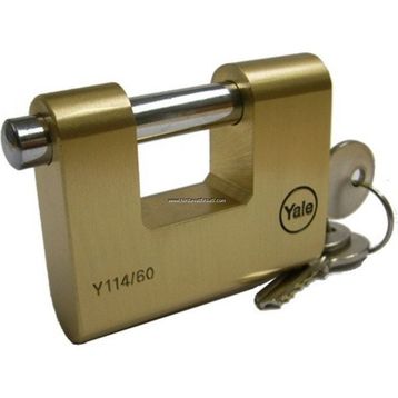 Yale 80 mm Oval Kayar Pimli Milli Prinç Sarı Asma Kilit