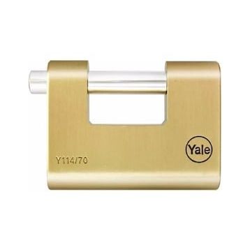 Yale Kilit 70 mm Oval Kayar Pimli Milli Prinç Sarı Asma Kilit