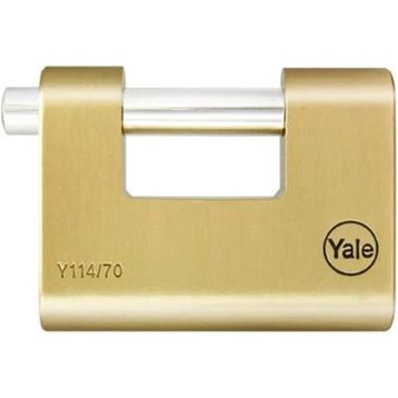 Yale Kilit 70 mm Oval Kayar Pimli Milli Prinç Sarı Asma Kilit