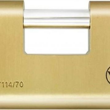Yale Kilit 70 mm Oval Kayar Pimli Milli Prinç Sarı Asma Kilit