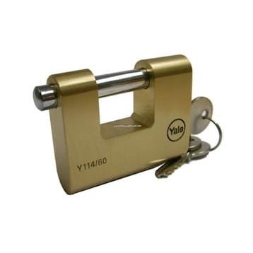 Yale Kilit 90 mm Oval Kayar Pimli Milli Prinç Sarı Asma Kilit