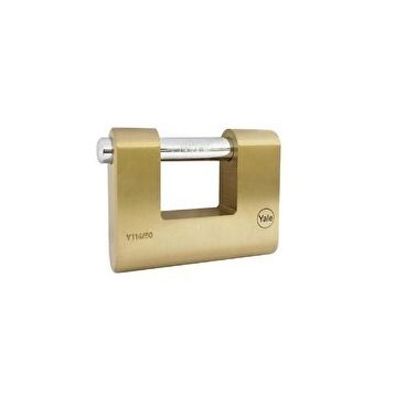 Yale Kilit 90 mm Oval Kayar Pimli Milli Prinç Sarı Asma Kilit