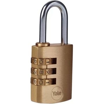 Yale Y150B/30/125/1 Sarı Çelik Halka 3 Haneli Şifreli Pirinç Asma Kilit