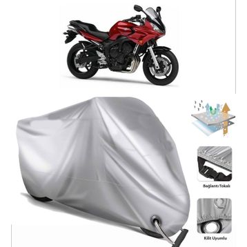 Yamaha FZ6 Fazer S2 Siyah Arka Çanta Uyumsuz Ultra Kalın Su Geçirmez Motor Brandası