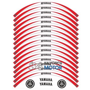 Yamaha R 25 Beyaz Kırmızı Jant Şeridi