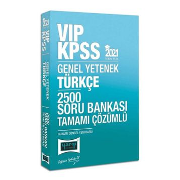 Yargı Yayınları - 2021 KPSS VIP Türkçe Tamamı Çözümlü 2500 Soru Bankası