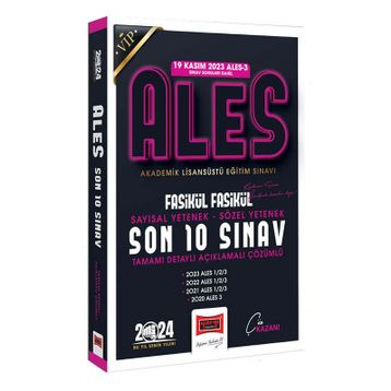 Yargı Yayınları 2024 ALES Son 10 Sınav Çıkmış Sorular 19 Kasım 2023 ALES-3 Dahil Fasikül Fasikül