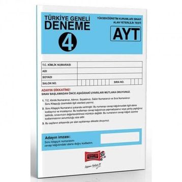 Yargı Yayınları AYT Türkiye Geneli Deneme Sınavı 4