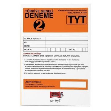 Yargı Yayınları TYT Türkiye Geneli Deneme Sınavı 2