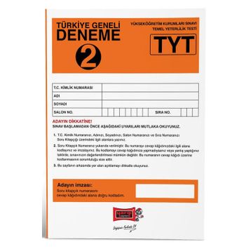 Yargı Yayınları TYT Türkiye Geneli Deneme Sınavı 2