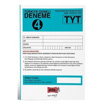 Yargı Yayınları TYT Türkiye Geneli Deneme Sınavı 4