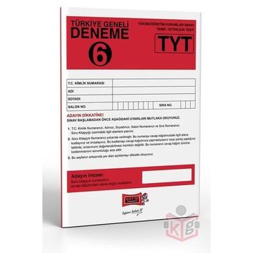 Yargı Yayınları TYT Türkiye Geneli Deneme Sınavı 6