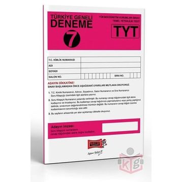 Yargı Yayınları TYT Türkiye Geneli Deneme Sınavı 7