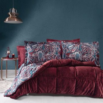 Yataş Bedding Barlett Tek Kişilik Bordo Triola Set