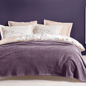 Yataş Bedding Holly Wellsoft Kül Moru Tek Kişilik Battaniye Seti