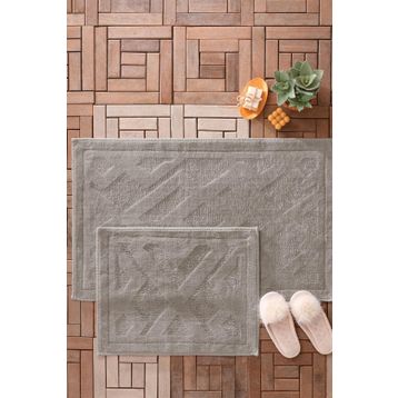 Yataş Bedding Milo Gri 50x60+60x100 cm Banyo Paspası Seti