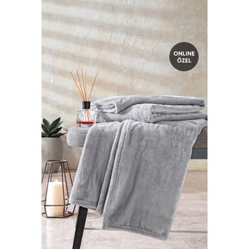 Yataş Bedding Olenna Wellsoft 140x190 cm Açık Gri Tv Battaniyesi