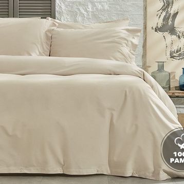 Yataş Bedding Plain Ranforce Bej Çift Kişilik Nevresim Takım