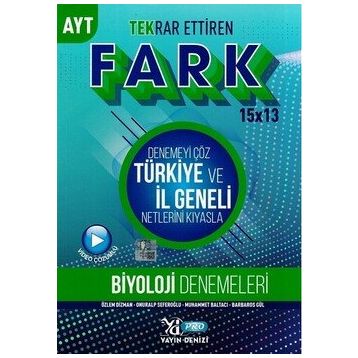 Yayın Denizi AYT Biyoloji Fark 15 x 13 Tekrar Ettiren Denemeleri