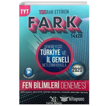Yayın Denizi TYT Fen Bilimleri Fark Tekrar Ettiren 14x20 Denemesi