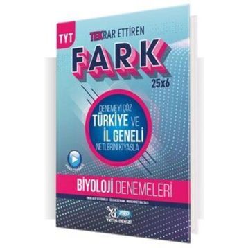 Yayın Denizi Yayınları TYT Biyoloji Fark 25x6 Tekrar Ettiren Denemeleri