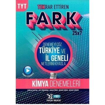 Yayın Denizi Yayınları TYT Kimya Fark 25x7 Tekrar Ettiren Denemeleri