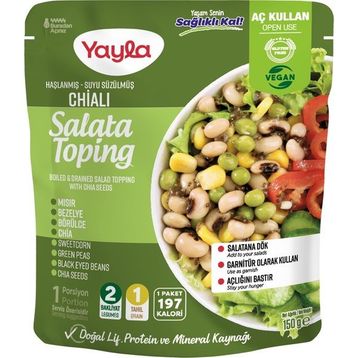 Yayla 150 gr Haşlanmış Suyu Süzülmüş Chialı Salata Toping
