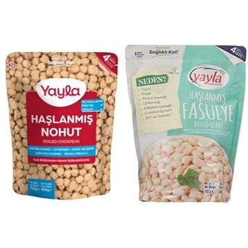 Yayla 700 gr Haşlanmış Nohut + 700 gr Haşlanmış Fasulye