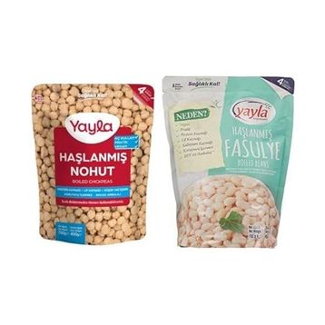 Yayla 700 gr Haşlanmış Nohut + 700 gr Haşlanmış Fasulye