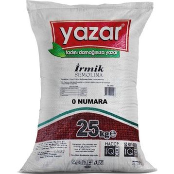 Yazar 25 kg 0 Numara İrmik