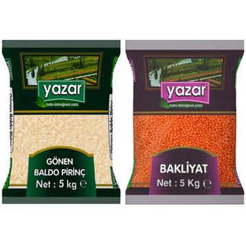 Yazar 5 kg Gönen Baldo Pirinç + 5 kg Kırmızı Mercimek