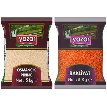 Yazar 5 kg Osmancık Pirinç + 5 kg Kırmızı Mercimek