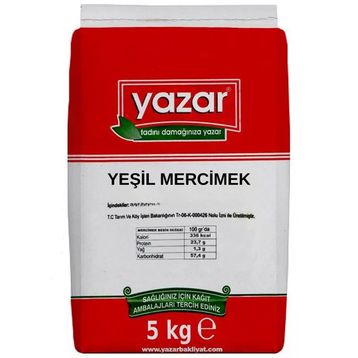 Yazar 5 kg Yeşil Mercimek