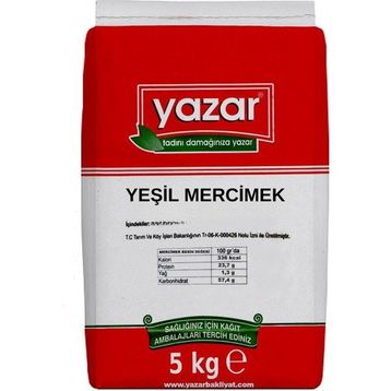 Yazar 5 kg Yeşil Mercimek