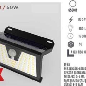 Ycl YSB-150 50W Solar Led Duvar Aplik